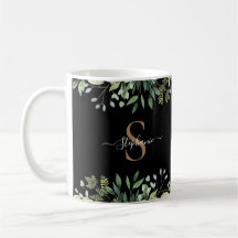 Elegantes Eukalyptus Botanical Gold Monogram Scrip