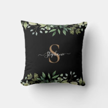 Elegantes Eukalyptus Botanical Gold Monogram Scrip