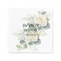 Elegantes Eukalyptus botanisches Foto Papa Napkin