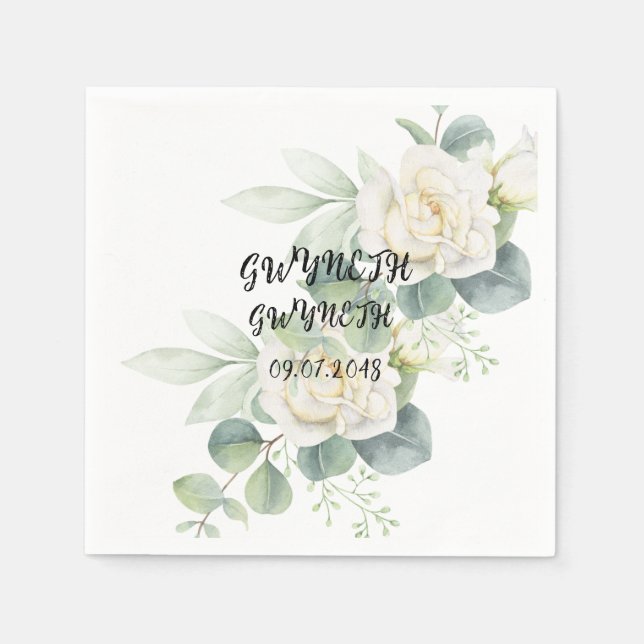 Elegantes Eukalyptus botanisches Foto Papa Napkin Serviette (Vorderseite)