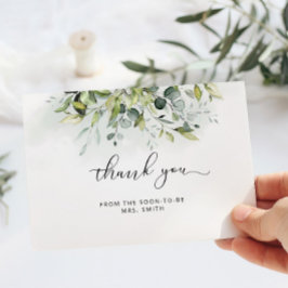 Elegantes Eukalyptus-Brautparty Dankeschön-Karte Karte