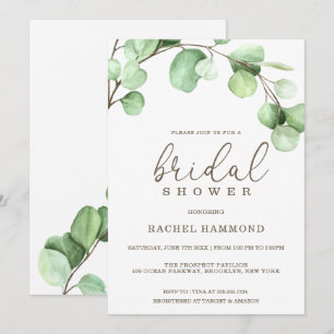 Elegantes Eukalyptus-Brautparty Einladung