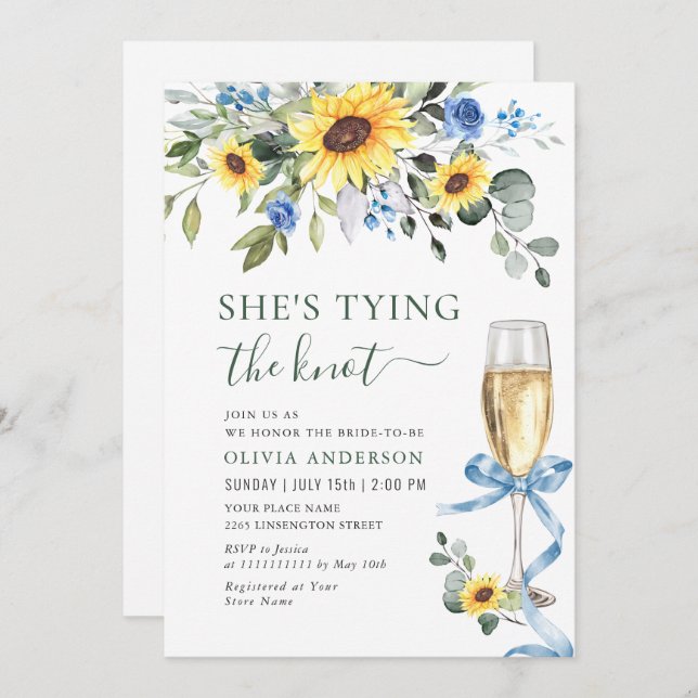 Elegantes Eukalyptus-BRAUTPARTY Einladung (Vorne/Hinten)