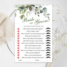 Elegantes Eukalyptus-Brautparty-Spiel
