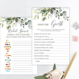 Elegantes Eukalyptus Doppelseitiges Brautparty