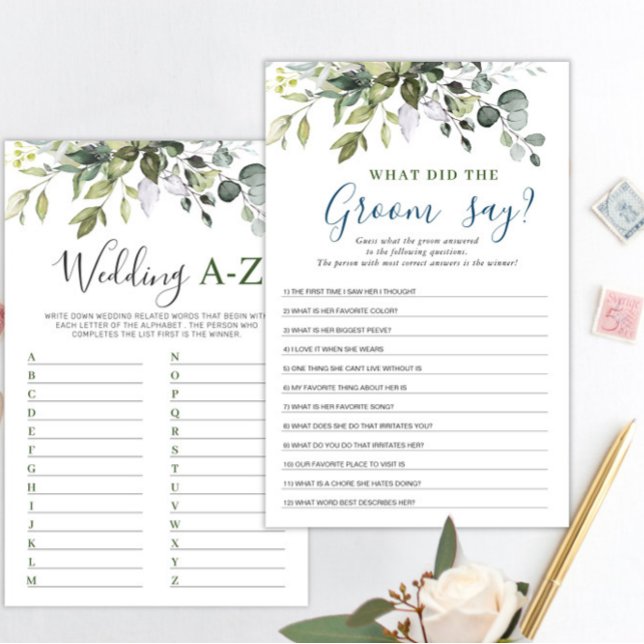 Elegantes Eukalyptus Doppelseitiges Brautparty (Von Creator hochgeladen)