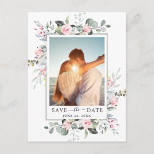 Elegantes Eukalyptus-FOTO Hochzeit Speichern Sie d Postkarte