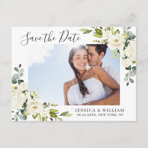 Elegantes Eukalyptus-FOTO Hochzeit Speichern Sie d Postkarte