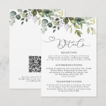 Elegantes Eukalyptus-Grün QR-Code-Hochzeit