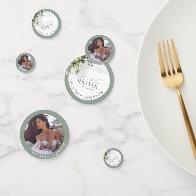 Elegantes Eukalyptus Grünes botanisches Brautparty Konfetti (Gruppe)