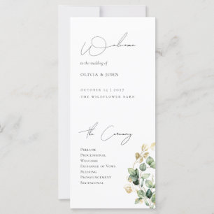 Elegantes Eukalyptus-Hochzeitsprogramm