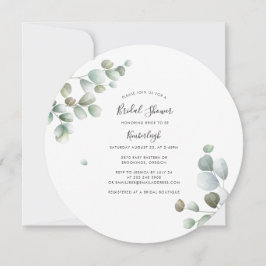 Elegantes Eukalyptus-Minimalistisches Brautparty Einladung