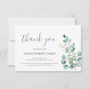 Elegantes Eukalyptus Typografy-Beileid Dankeskarte