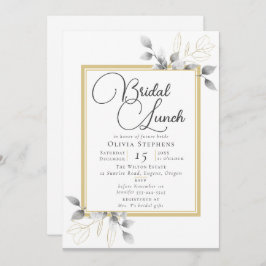 Elegantes Eukalyptus Winter Brautparty Mittagessen Einladung