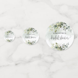 Elegantes Eukalyptusgold-Brautparty Konfetti