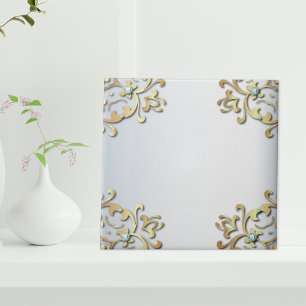 Elegantes Extravagantes Gold Verziert Barock Filig Fliese
