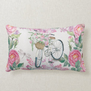 Elegantes Fahrrad und Blumen Lendenkissen