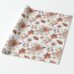 Elegantes Fall-Blütenpapier Geschenkpapier<br><div class="desc">Elegantes fallendes florales Verpackungspapier. Ideal für die Verpackung von Geschenken und Dekoration für eine Herbstdusche oder Hochzeit.</div>