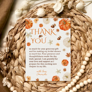 Elegantes Fall-Brautparty Dankeskarte
