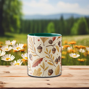 Elegantes Fall Pattern Zweifarbige Tasse