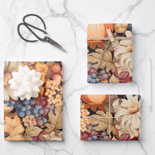 Elegantes Fallerntemuster stilvoller Chic Geschenkpapier Set (Vorderseite)