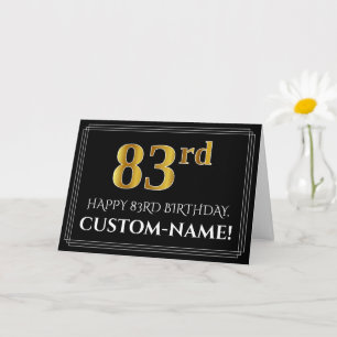 Elegantes falsches Gold-Look "83." Geburtstag + Na Karte