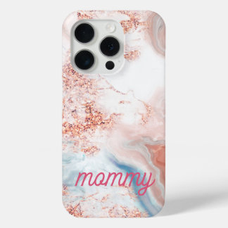elegantes falsches Roségold Marmor "Mama" personal Case-Mate iPhone Hülle