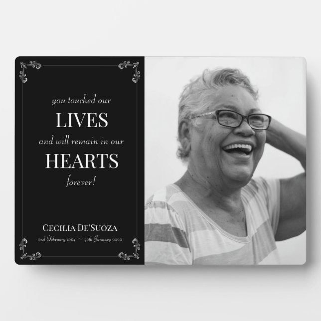 Elegantes Familiendenkmal Foto Erinnerung Plaque Fotoplatte (Vorderseite)