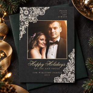 Elegantes Familienfoto zu Weihnachten in Holzkohle