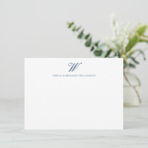 Elegantes Familienmonogramm Minimalistische Hochze Mitteilungskarte