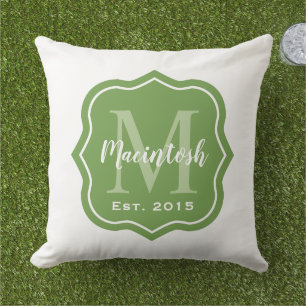 Elegantes Familienmonogramm mit Anfangsbuchstabe Kissen