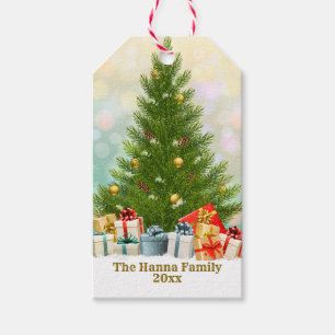 Elegantes Familientagsgeschenk I Weihnachtsbaum Geschenkanhänger