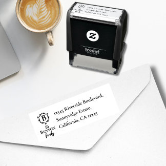 Elegantes Familienwappen Monogramm & Name RTS Adre Permastempel