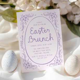 Elegantes Fantastisches Lila-Osterbrunch Einladung