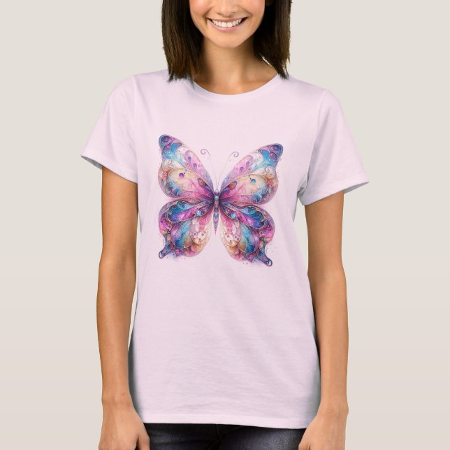 Elegantes Fantasy Butterfly T-Shirt (Vorderseite)