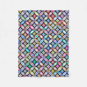 Elegantes farbenfrohes abstraktes Buntglas-Muster Fleecedecke