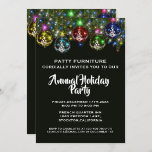 Elegantes farbenfrohes Bauble Weihnachtsfest im Un Einladung