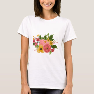 Elegantes farbenfrohes Blumenbouquet Damen Blumen  T-Shirt