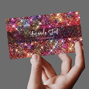 Elegantes farbenfrohes falsches Glitter-Monogramm Visitenkarte