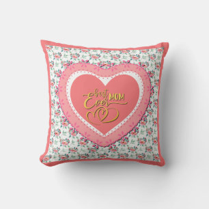 Elegantes, farbenfrohes, florales Wasserfarbenmust Kissen