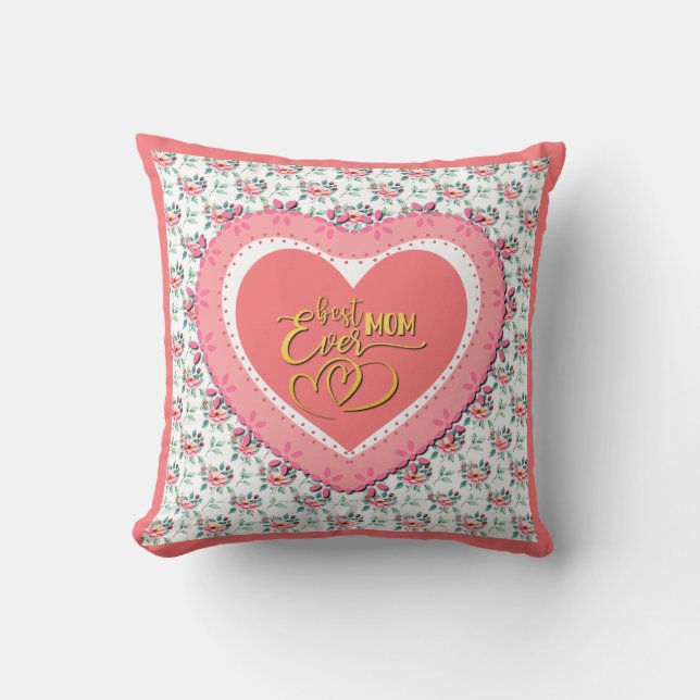 Elegantes, farbenfrohes, florales Wasserfarbenmust Kissen (Vorderseite)