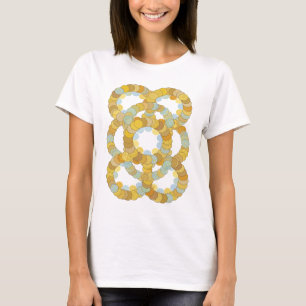 Elegantes farbenfrohes GOLDENES KREIS-KNOTEN Custo T-Shirt