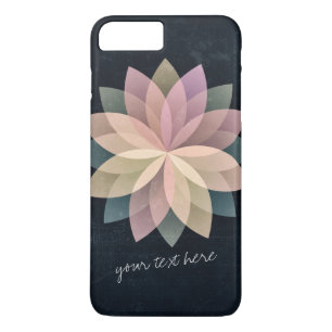 Elegantes farbenfrohes Lotus Blumenmandala schwarz iPhone 8 Plus/7 Plus Hülle