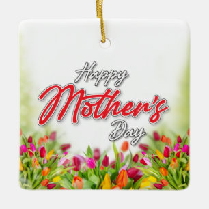 Elegantes farbenfrohes Muttertagsdesign Keramikorn Keramikornament
