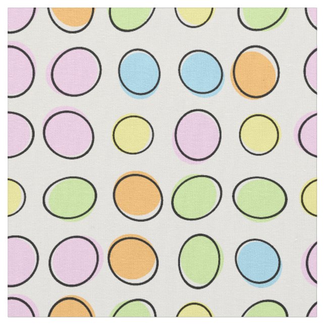 Elegantes, farbenfrohes Retro-Oval-Muster Stoff (Nahaufnahme)
