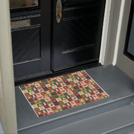 Elegantes, farbenfrohes Weihnachtsmuster | Doormat Fußmatte