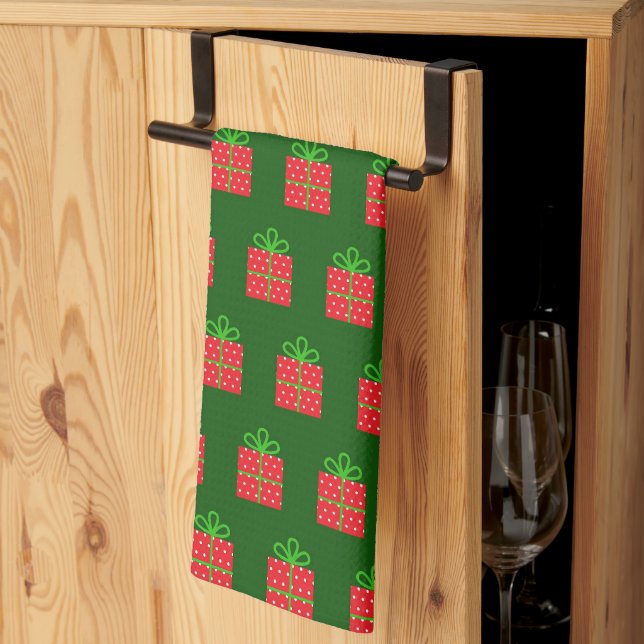 Elegantes farbenfrohes Weihnachtsmuster Geschirrtuch (Drittel gefaltet)