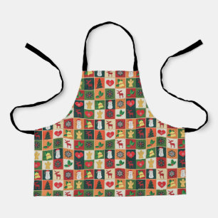 Elegantes, farbenfrohes Weihnachtsmuster SCHÜRZE