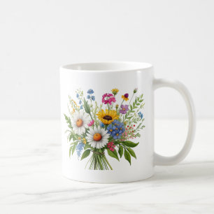 Elegantes farbenfrohes Wildblumenbouquet Kaffeetasse