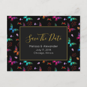 Elegantes Farbenspiel Save the Date Ankündigungspostkarte